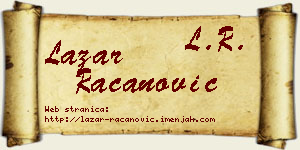 Lazar Račanović vizit kartica